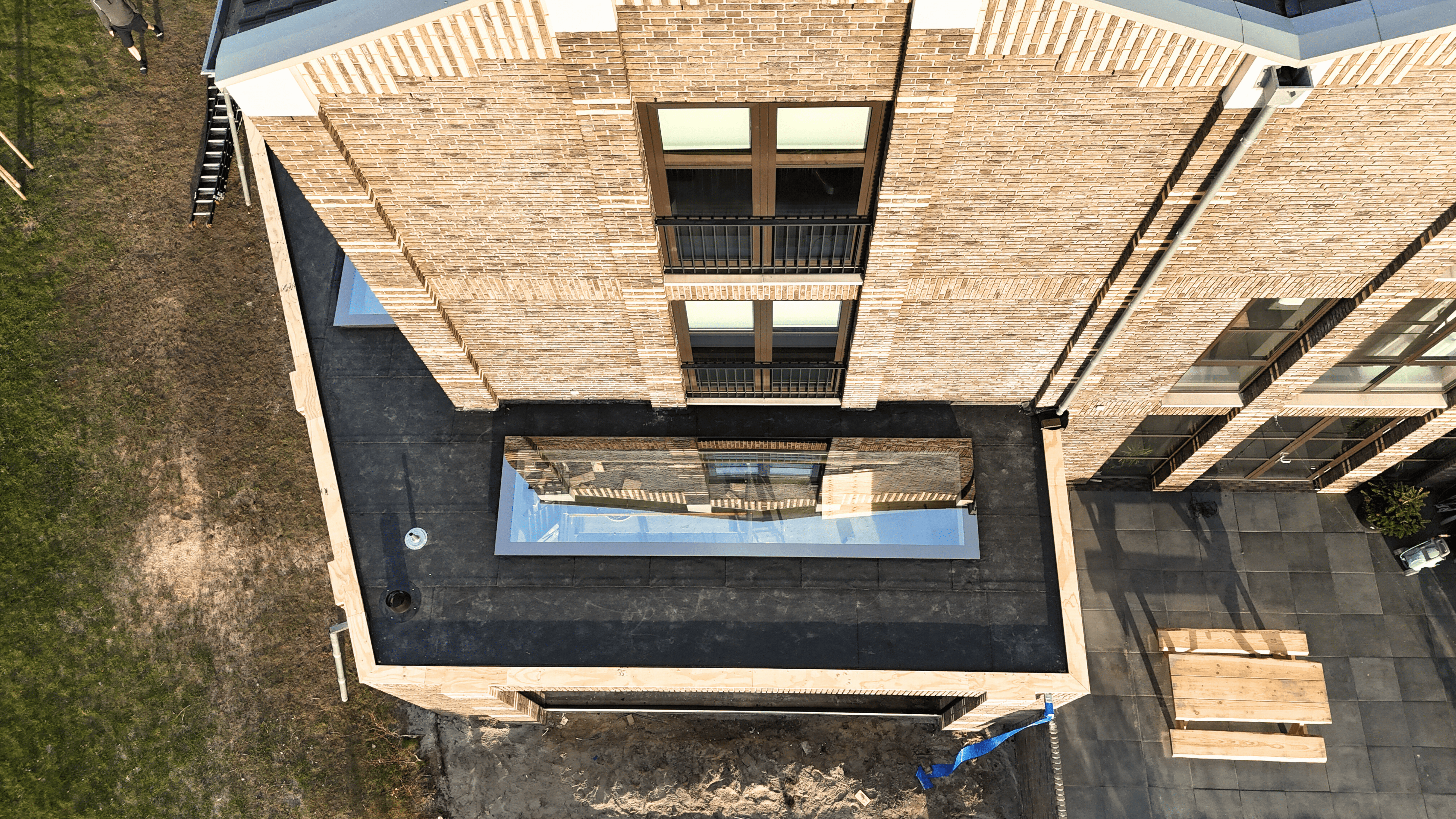 Dachfenster Flachdach – rahmenlos – feststehend – 3-fach – 800 × 1000 mm