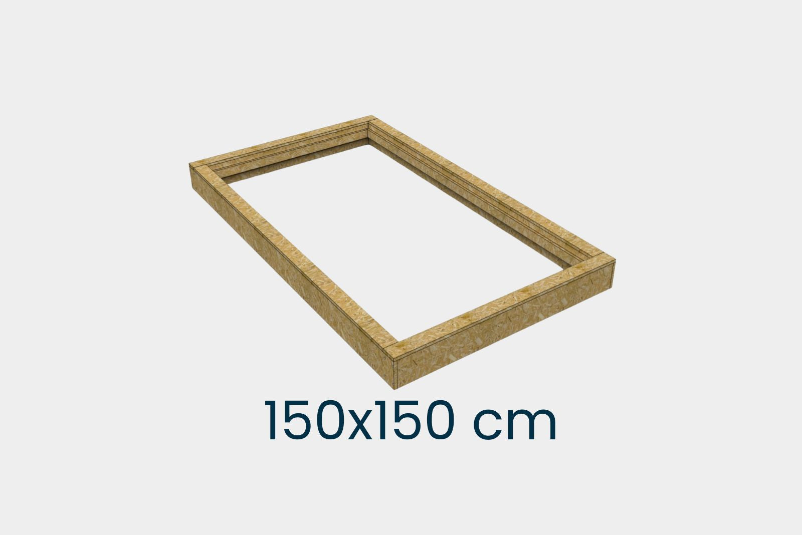 Aufsetzkranz 150 x 150 cm gedämmt OSB für Schrägdach – Produktbild