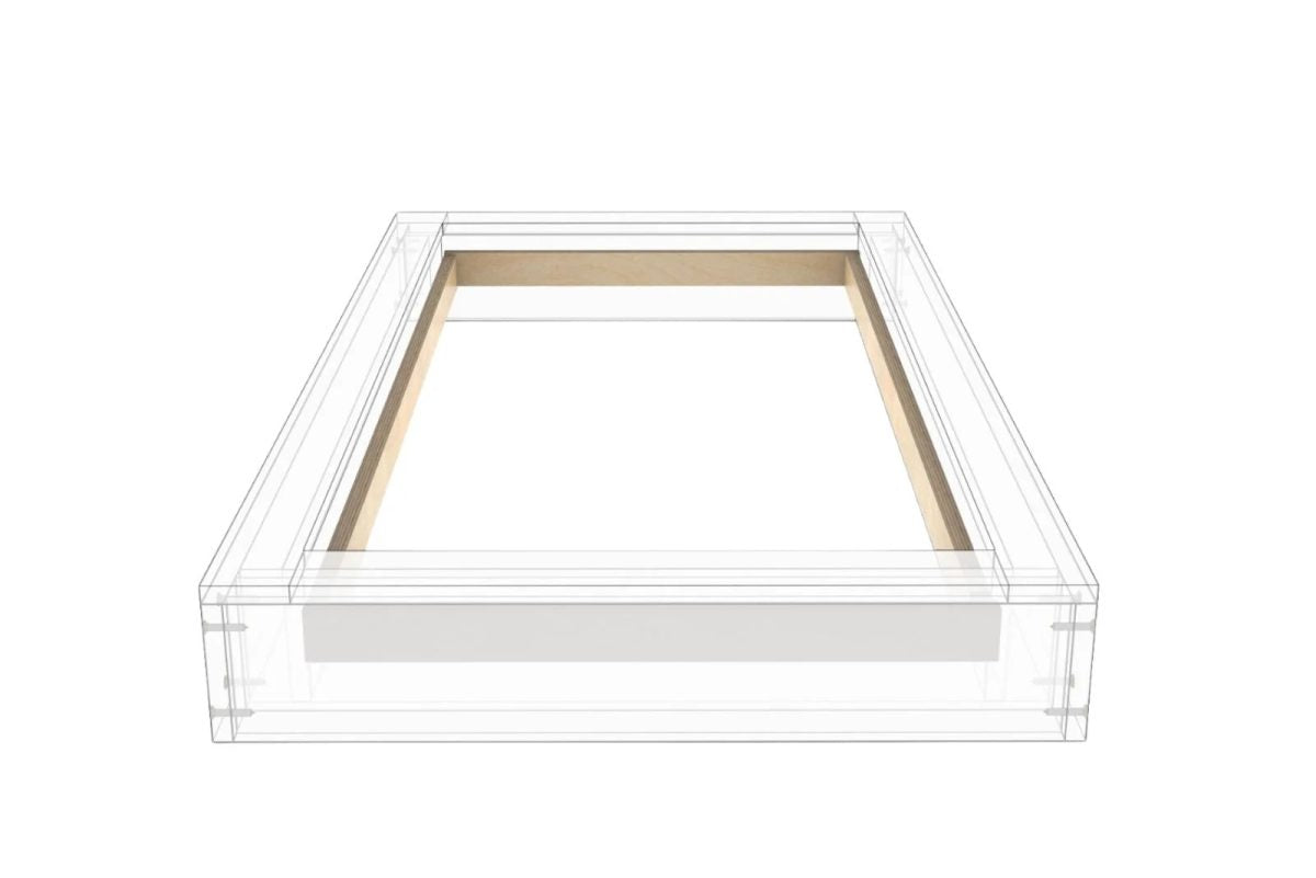 Aufsetzkranz 150 x 150 cm gedämmt OSB für Schrägdach – Detailansicht
