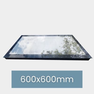 Dachfenster Flachdach – rahmenlos – feststehend – 3-fach – 600 × 600 mm – Detailansicht
