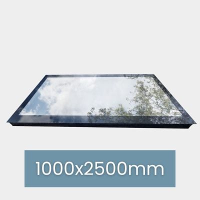 Dachfenster Flachdach – rahmenlos – feststehend – 3-fach – 1000 × 2500 mm – Detailansicht