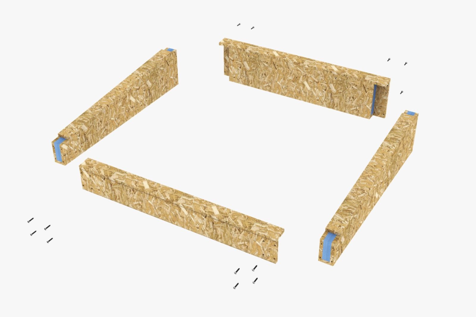 Aufsetzkranz 50 x 300 cm gedämmt OSB für Schrägdach – Konstruktionszeichnung